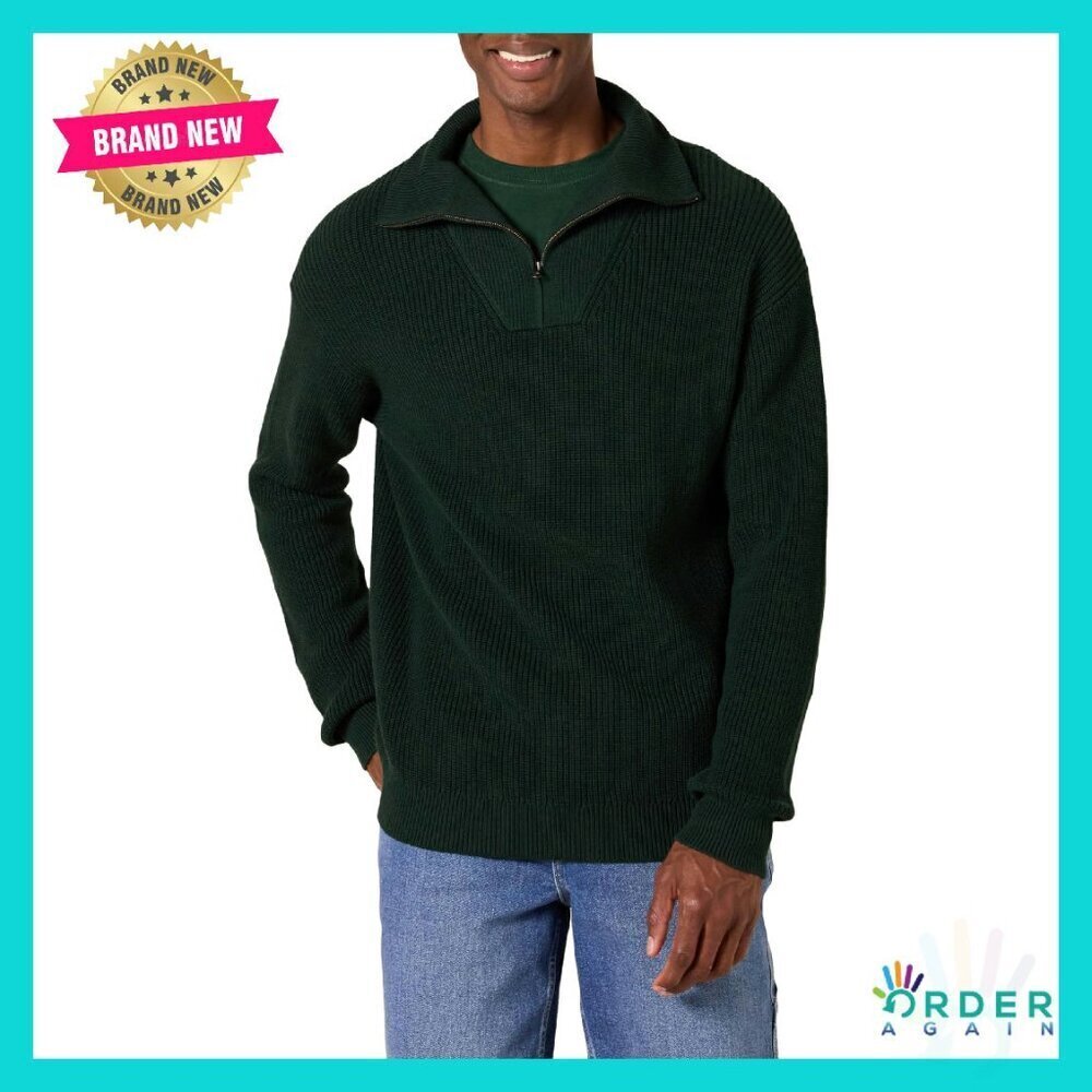 Quarter Zip Rib Knit Sweater Relaxed Fit Classic Minimal Preppy Layer